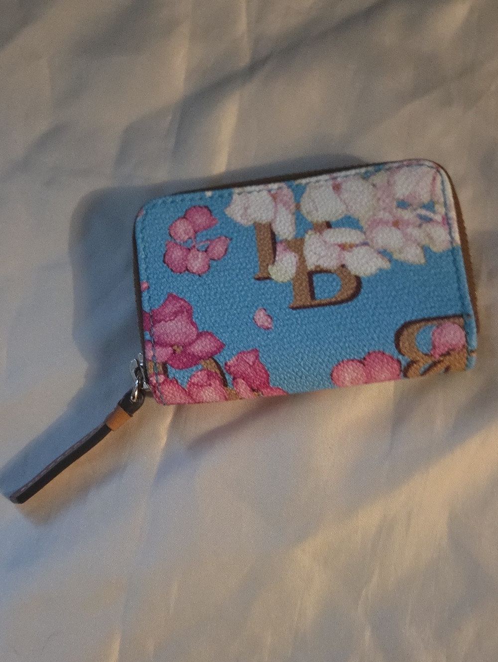 Floral Zip Coin Wallet - Blue